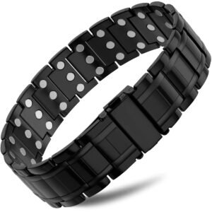 3x Strength Titanium Magnetic Bracelet for Men (Black)