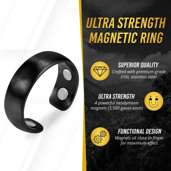 Magnetic Therapy Ring (Brushed Black) (2)