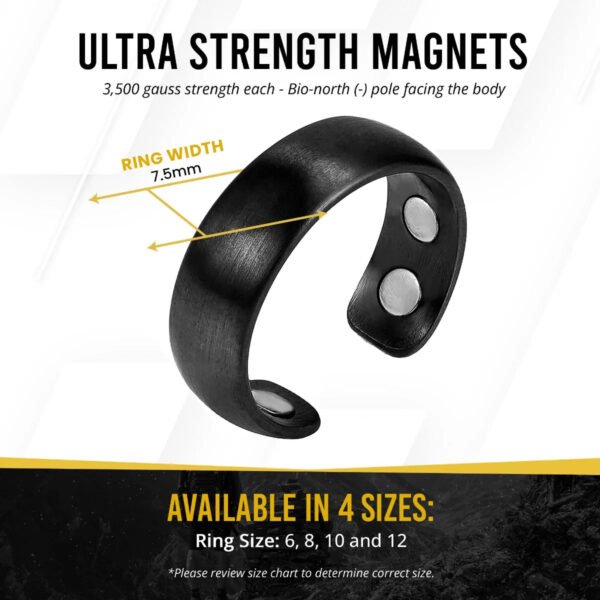 Magnetic Therapy Ring (Brushed Black) (4)