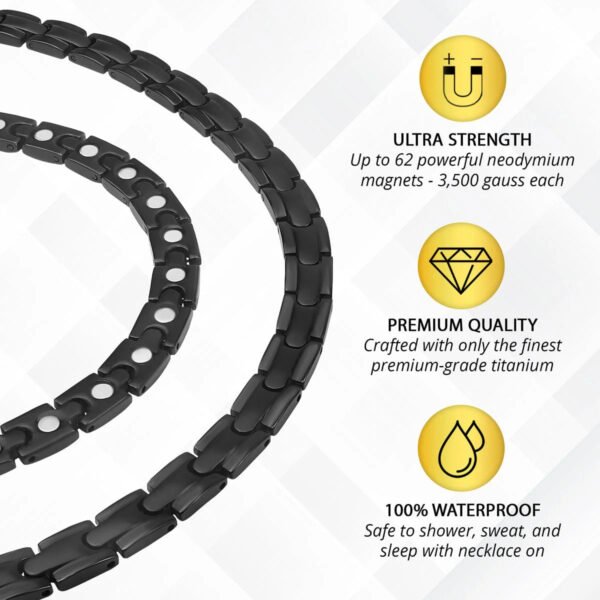 Powerful Black Titanium Magnetic Therapy Necklace (3)