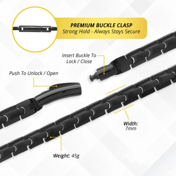 Powerful Black Titanium Magnetic Therapy Necklace (4)