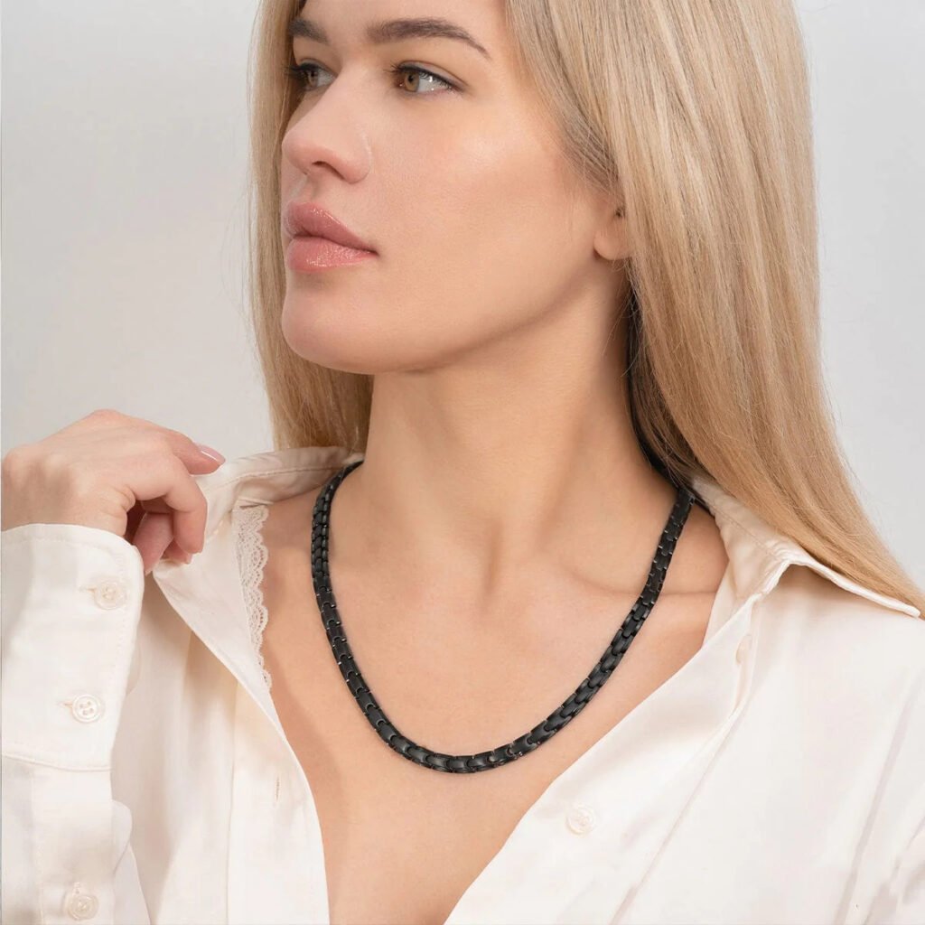 Powerful Black Titanium Magnetic Therapy Necklace (6)