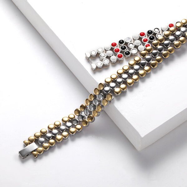 Luxury Stainless Steel Men's Energy Germanium Magnetic Bracelet (5)