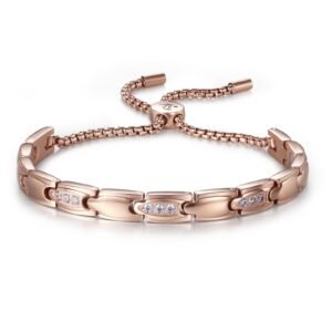 New Women Rose Gold Effective Powerful Magnetic Bracelet (1)