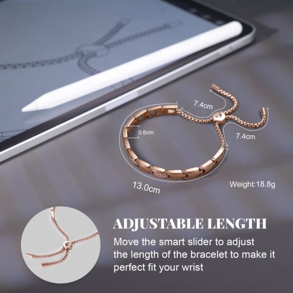 New Women Rose Gold Effective Powerful Magnetic Bracelet (5)