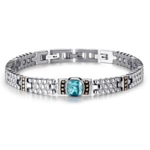 Powerful Women Blue Crystal Magnetic Therapy Bracelet (1)