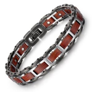 Stainless Steel Wood Effective Magnetic Bracelets_y