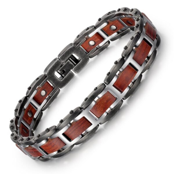 Stainless Steel Wood Effective Magnetic Bracelets_y