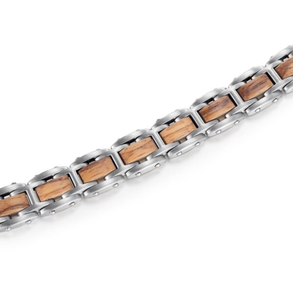 Wood Stainless Steel Effective Magnetic Bracelets for Relieving Pain (5)