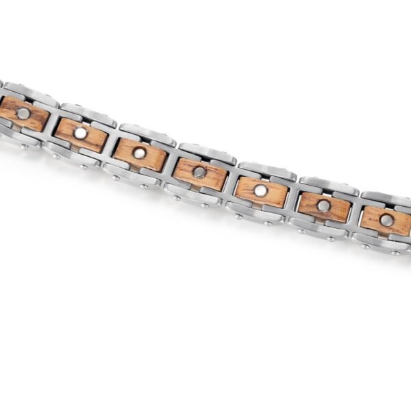 Wood Stainless Steel Effective Magnetic Bracelets for Relieving Pain (6)