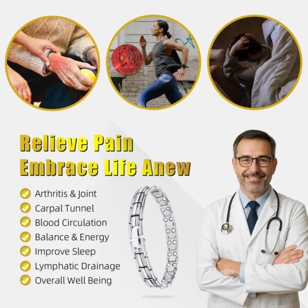 Women's Ultra Strength Silver Titanium Magnetic Therapy Bracelet - Image 5